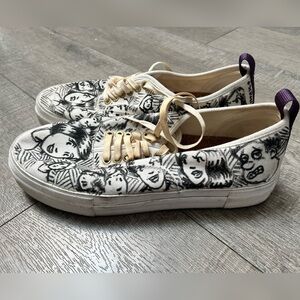 EYTYS White Custom Art Sneakers Size 10.5 Mens